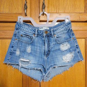 Garage Clothing Women's Denim Festival Shorts Distressed Cut-Off Size 1